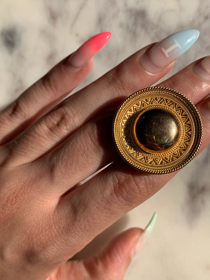 Etruscan Revival Brooch in 15k Attributed to Castellani   