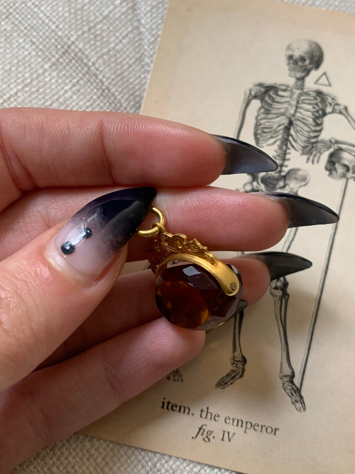 Victorian American 14k Citrine Spinner Fob