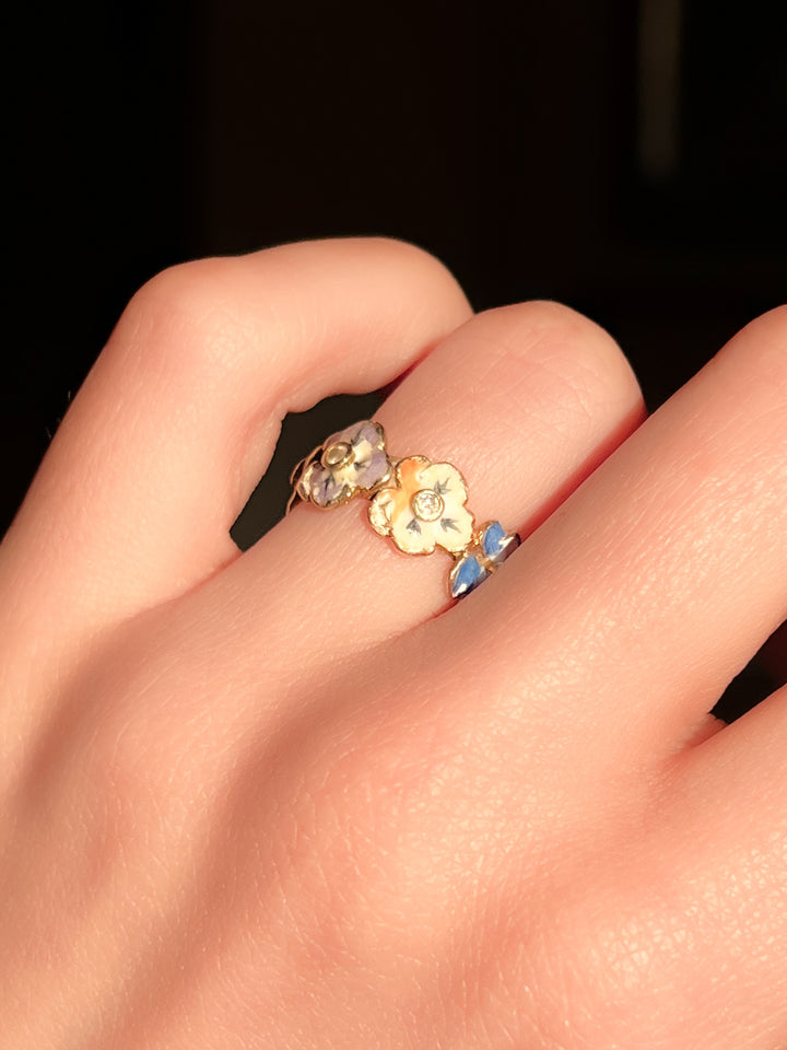 Outrageous 1960’s Enamel Pansy Band