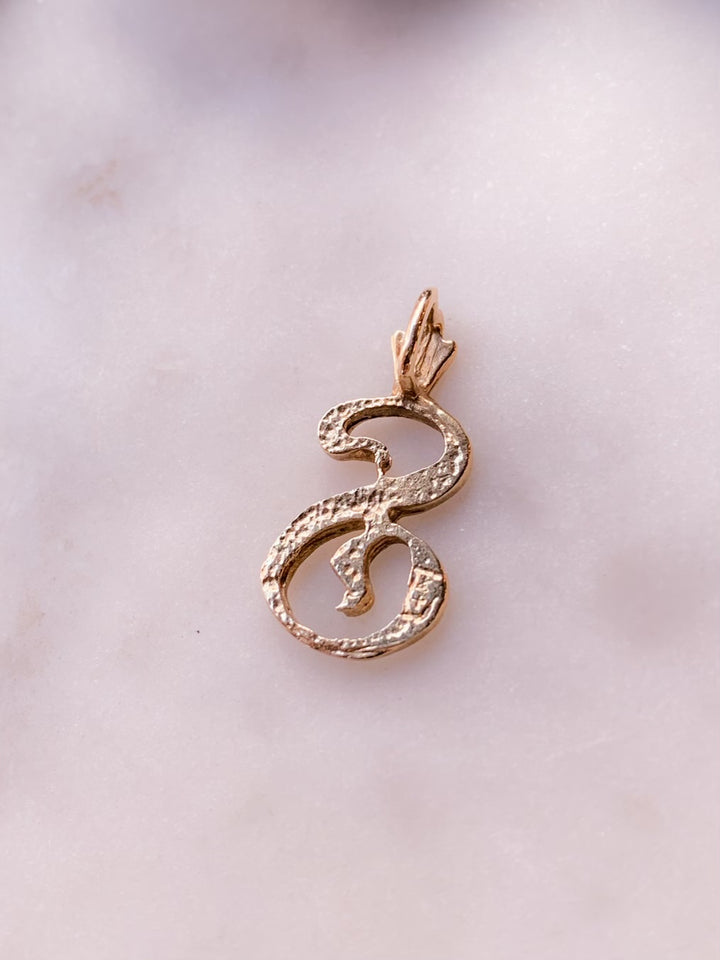 14k Vintage "S" Pendant + 14k American White and Yellow Gold Watch Chain *Include Baci Chocolates*