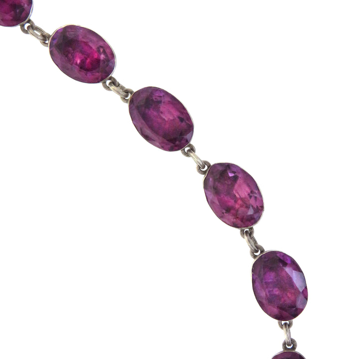 Early 19th Century Purple Paste Sterling Silver Rivière