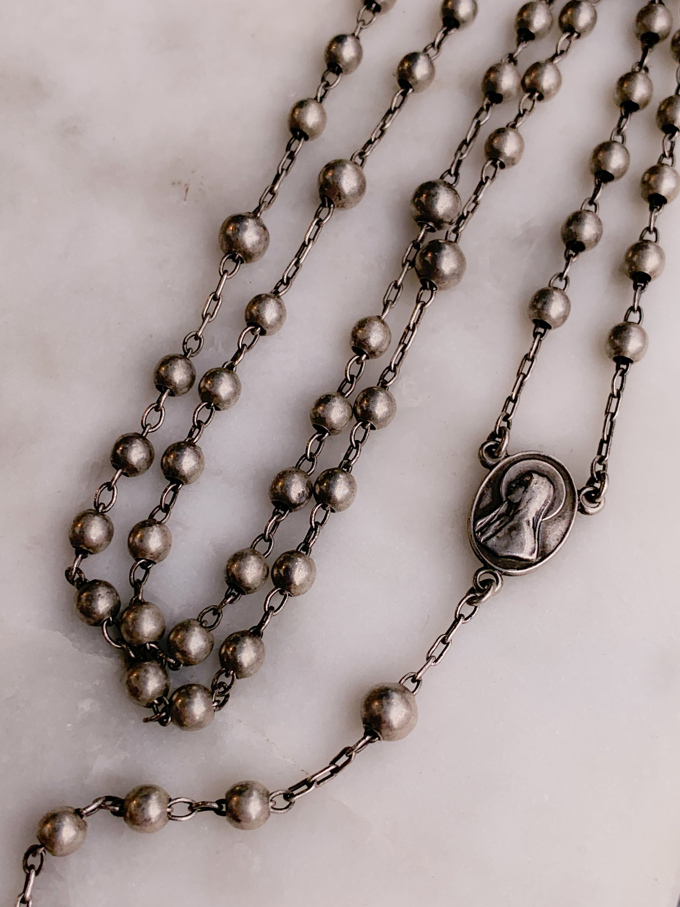 *For C*Sterling Silver Rosary Circa 1930