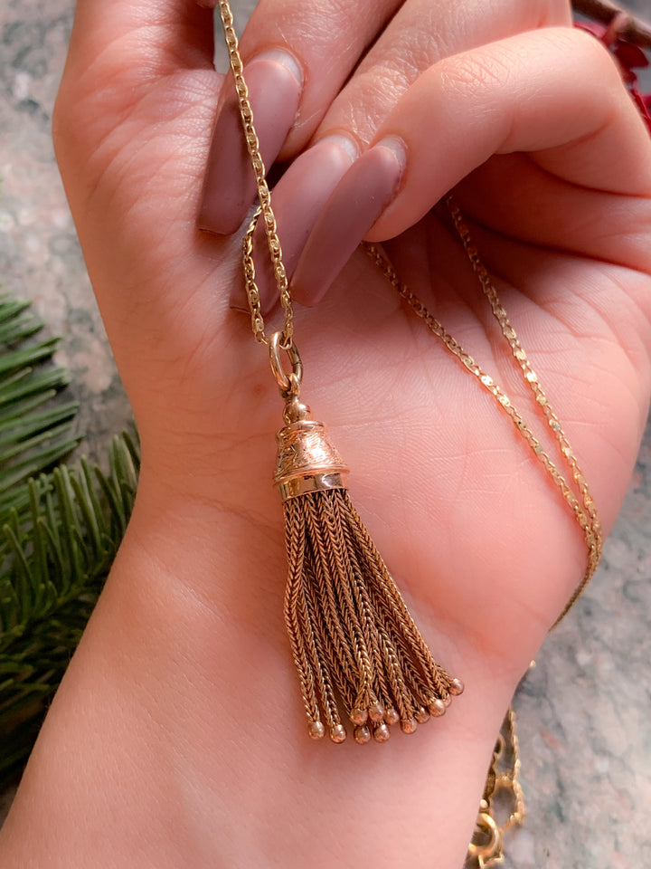 Victorian 14k Tassel Pendant Circa 1870