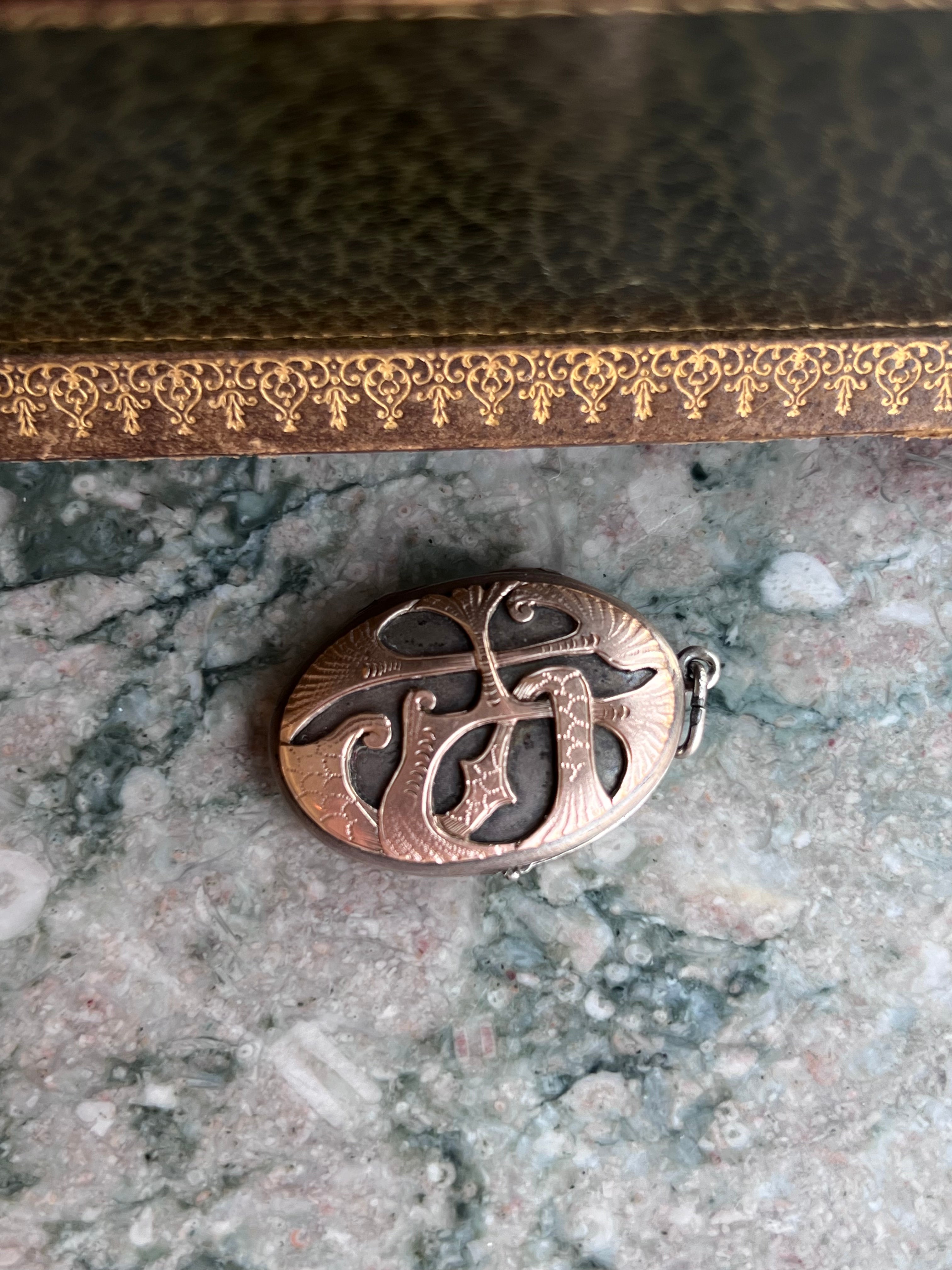 Superb Sterling and Gold Initial Locket