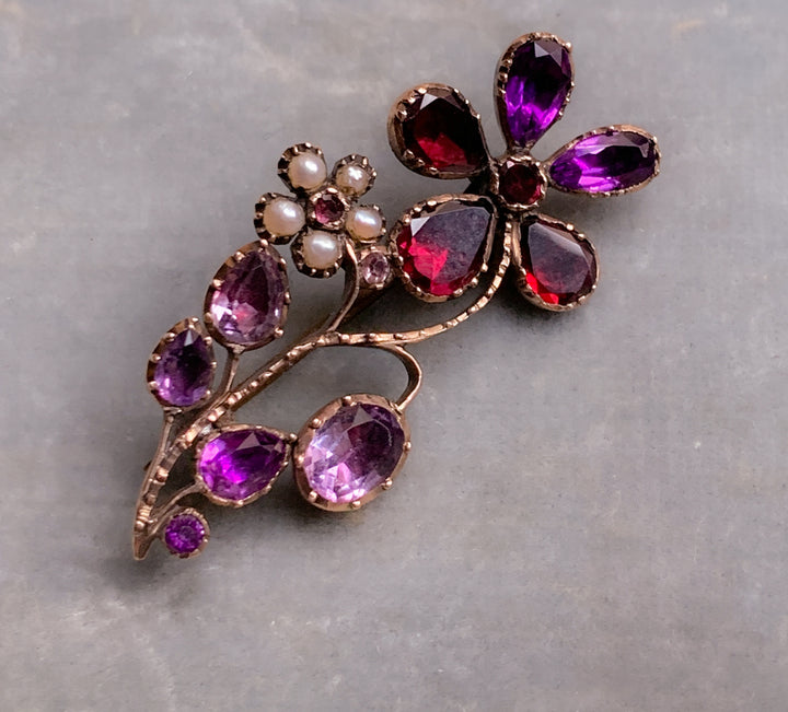 9k Foiled Pansy Brooch c 1820
