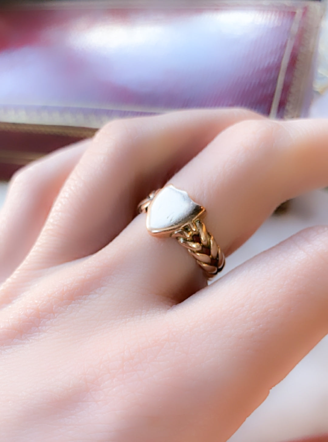 9k Braid and Shield Ring