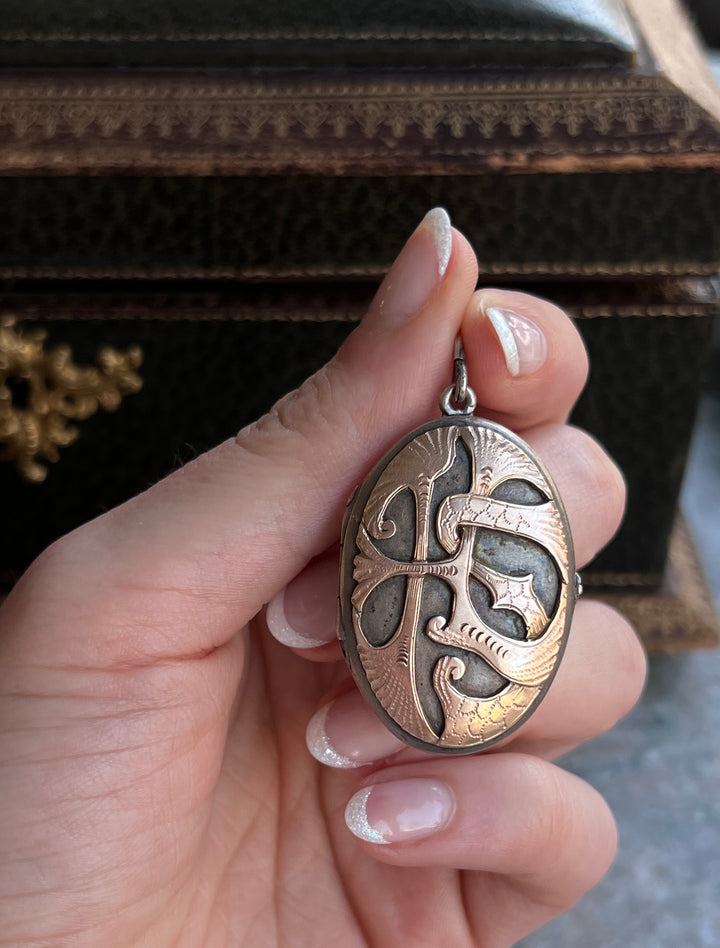 Superb Sterling and Gold Initial Locket