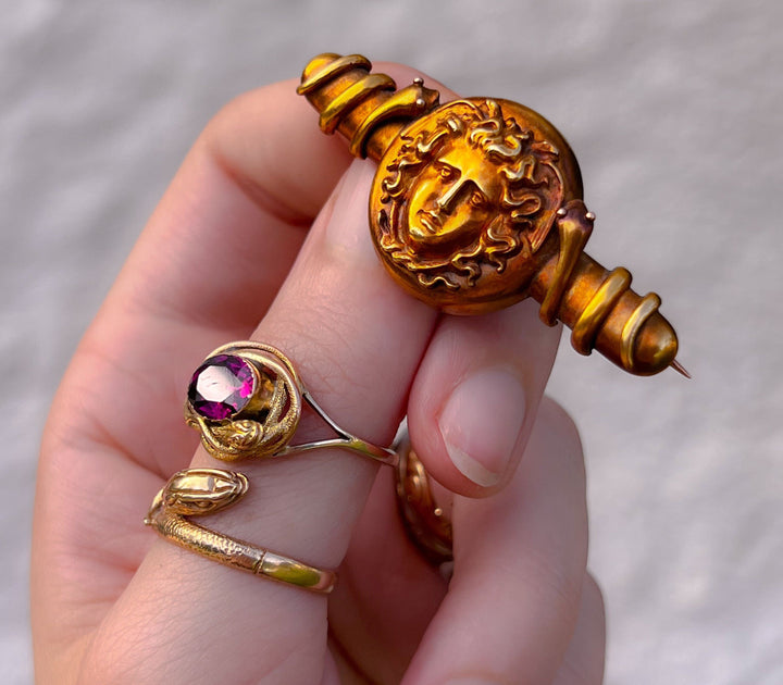 Outrageous Medusa Medallion Brooch
