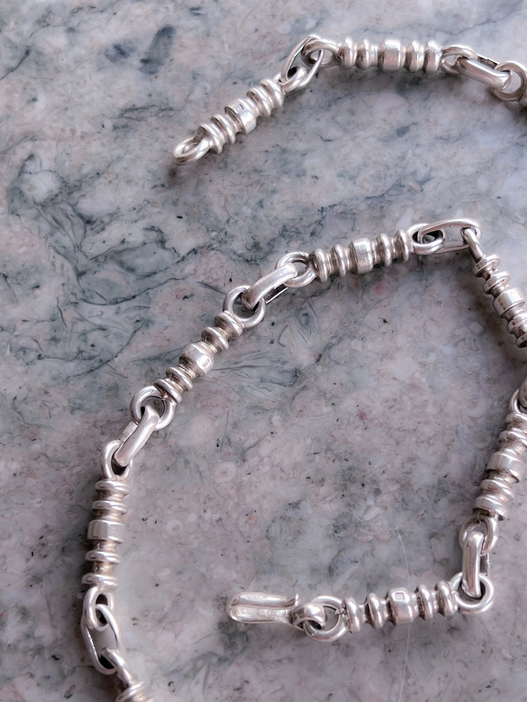 Rare Victorian Sterling Silver Barbell Chain