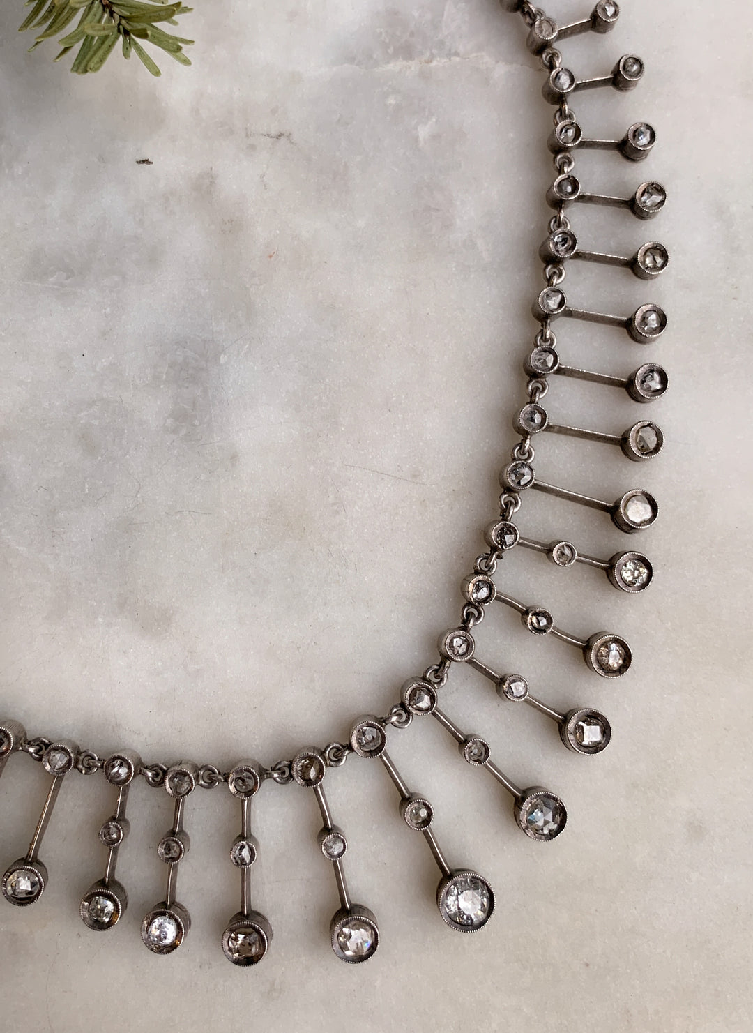 Diamond Fringe Collar in Sterling Silver