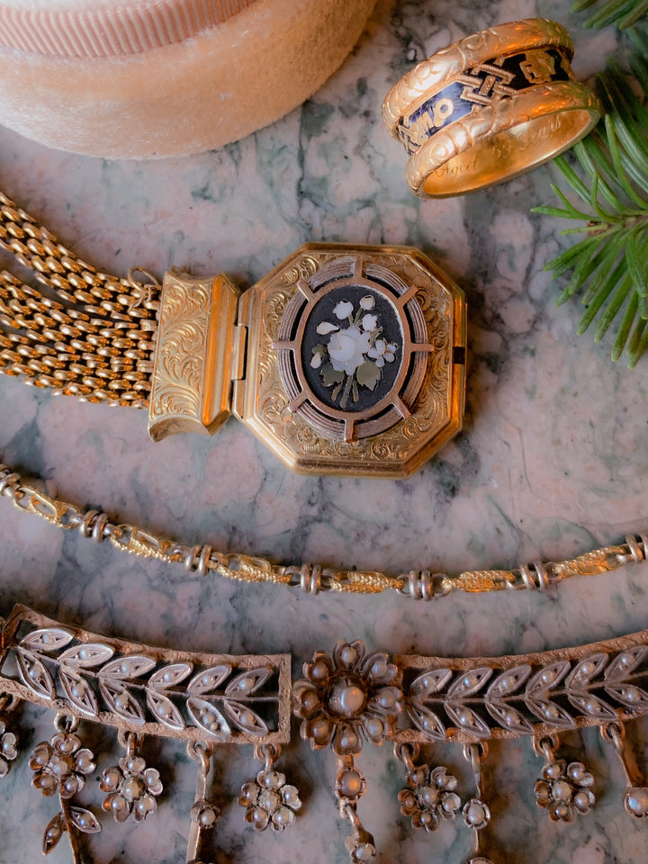 14k Yellow Gold Engraved Pietradura Bracelet