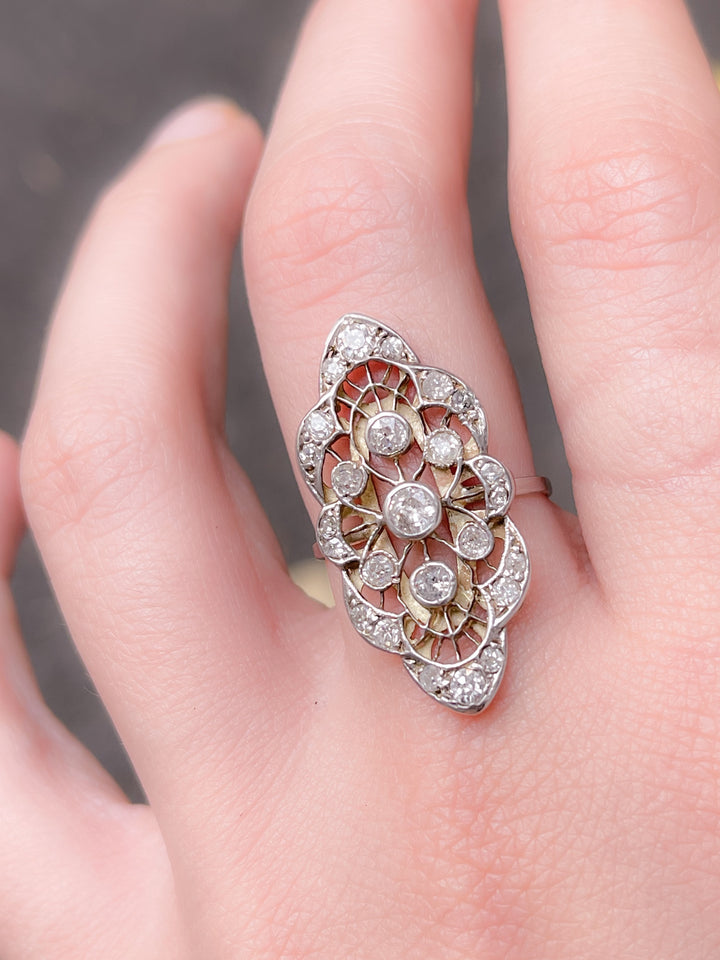 Outstanding Belle Époque Platinum and Diamond Ring .60ctw
