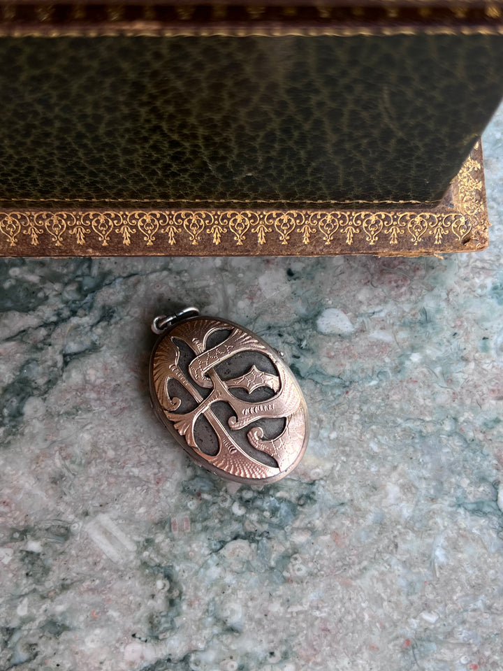 Superb Sterling and Gold Initial Locket