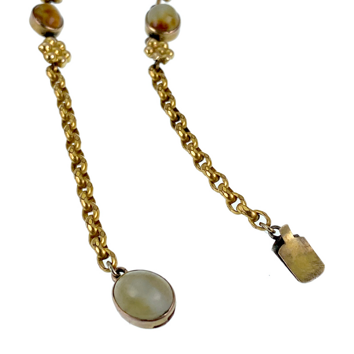 Outrageous 19th C Jadite and Floral Riviere
