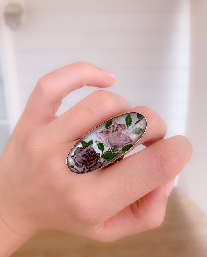 14ct Essex Crystal Double Rose Ring