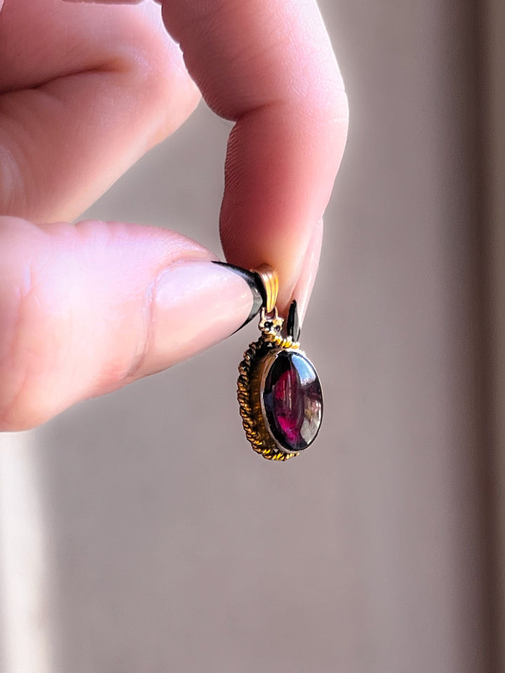Delicious Victorian Cabochon Garnet Conversion Pendant