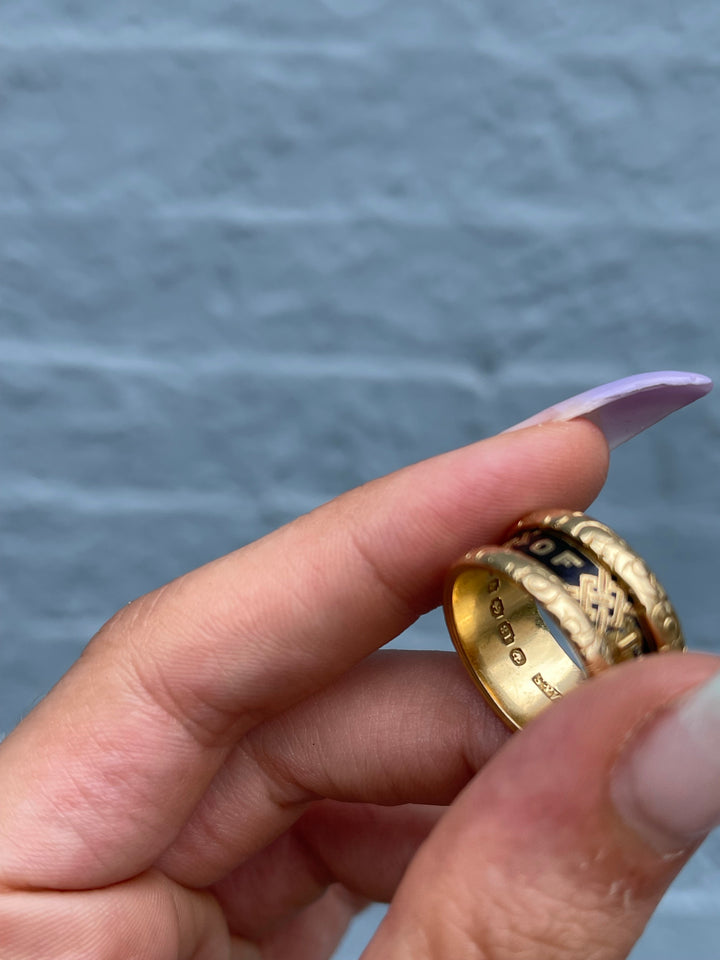 18k Memorial Band Honoring Richard Smith 1869