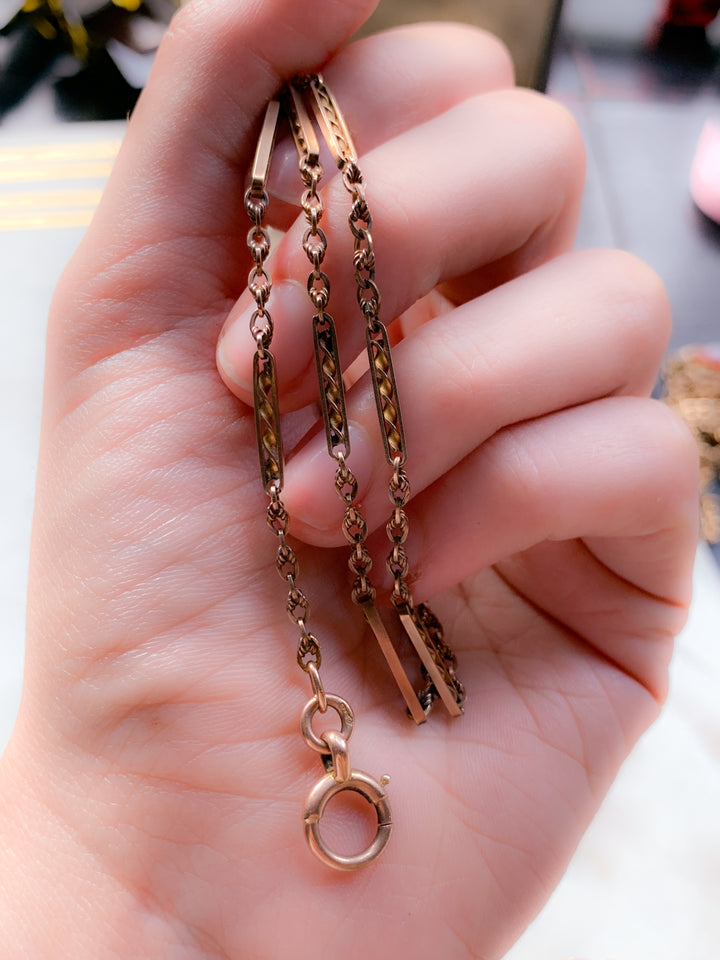 9k Stunning Edwardian Pink Gold Hallmarked Chain