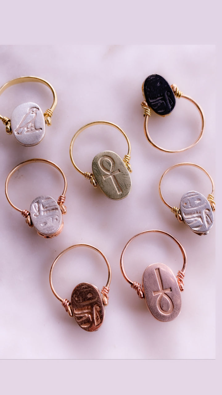 14k & Sterling Silver Scarab Flip Ring