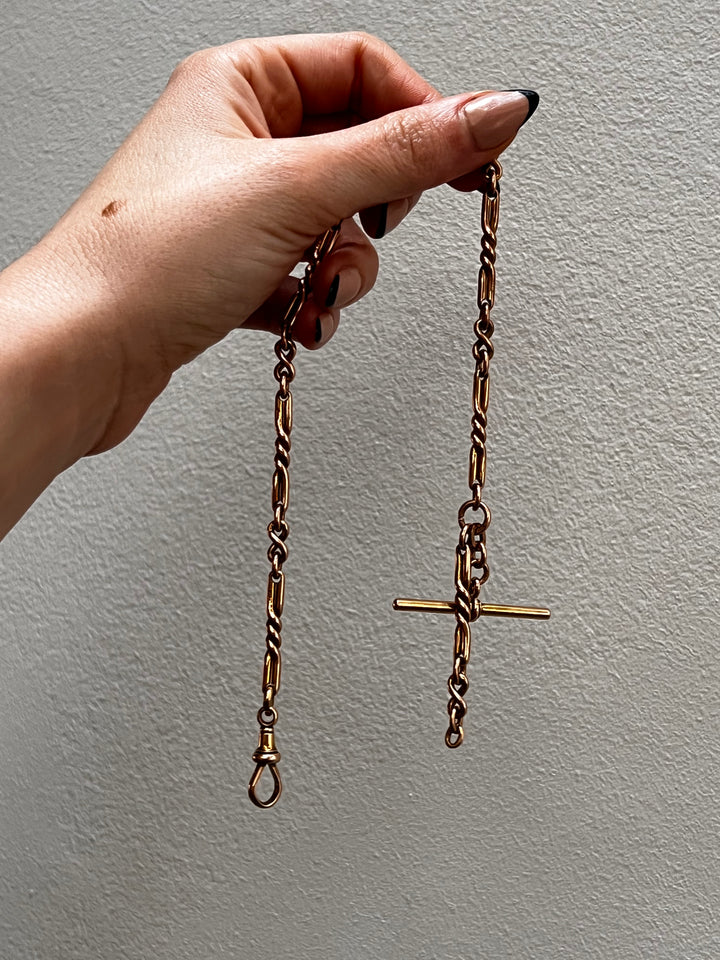 Exceptional 9k Trombone Chain in Pink Tone Gold