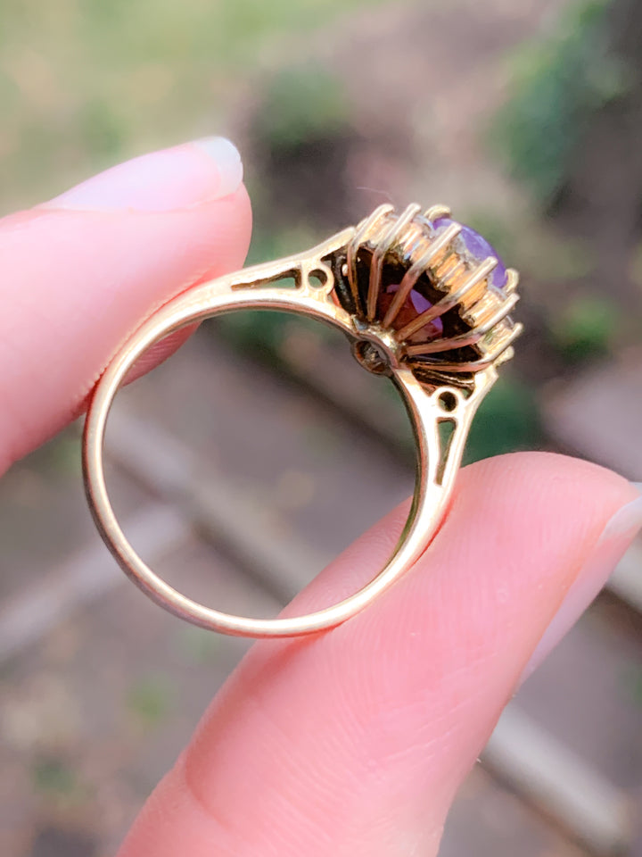 18k Diamond and Pink Star Sapphire Ring