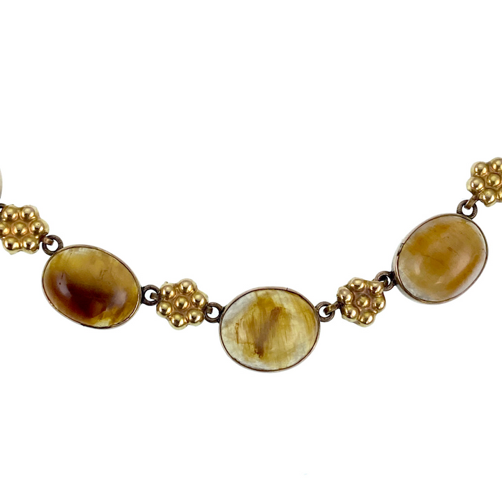 Outrageous 19th C Jadite and Floral Riviere