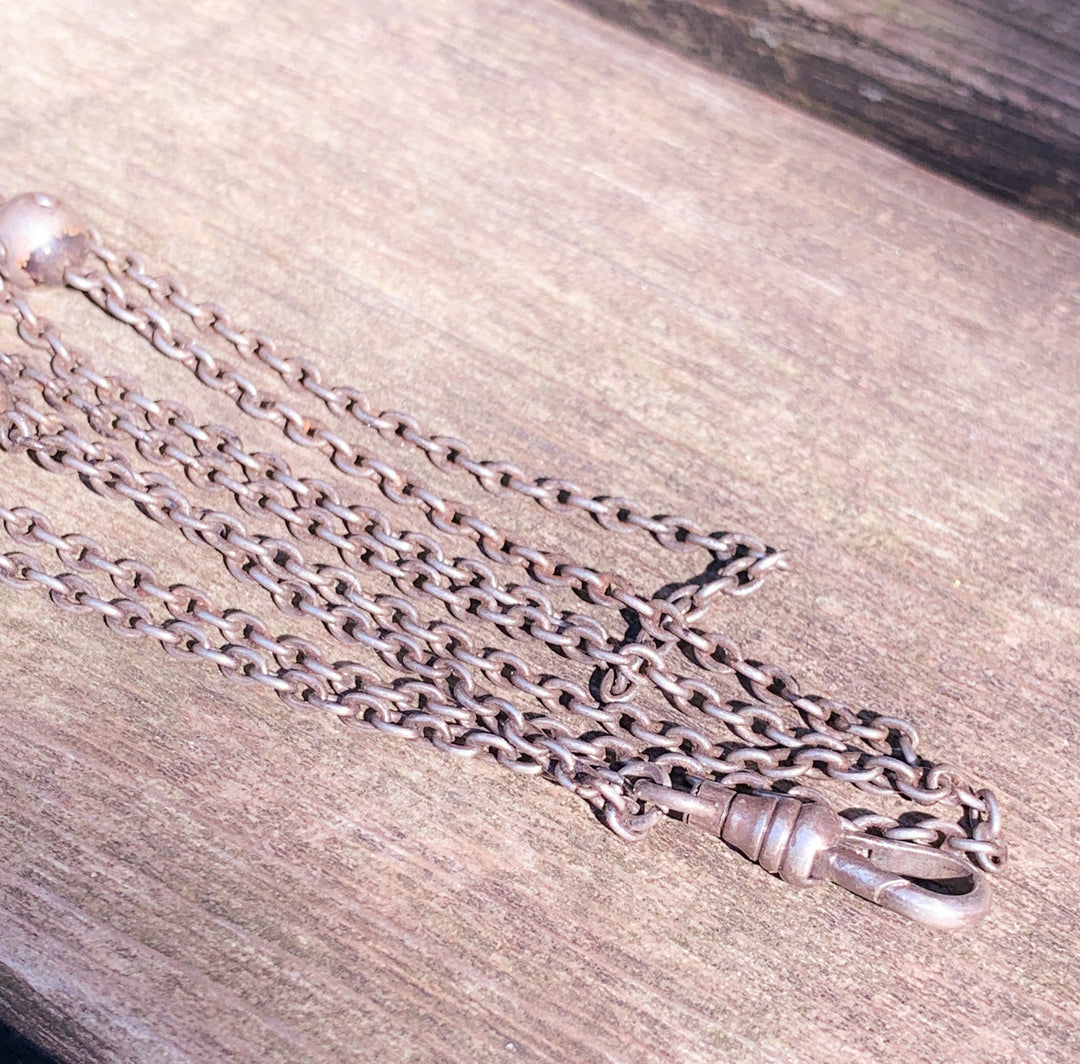 French 19th Century Sterling Silver Chain with Pearl Studded Spacers