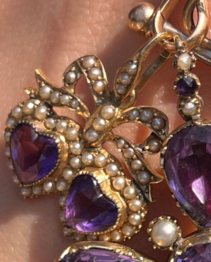 Amethyst Double Heart Pendant