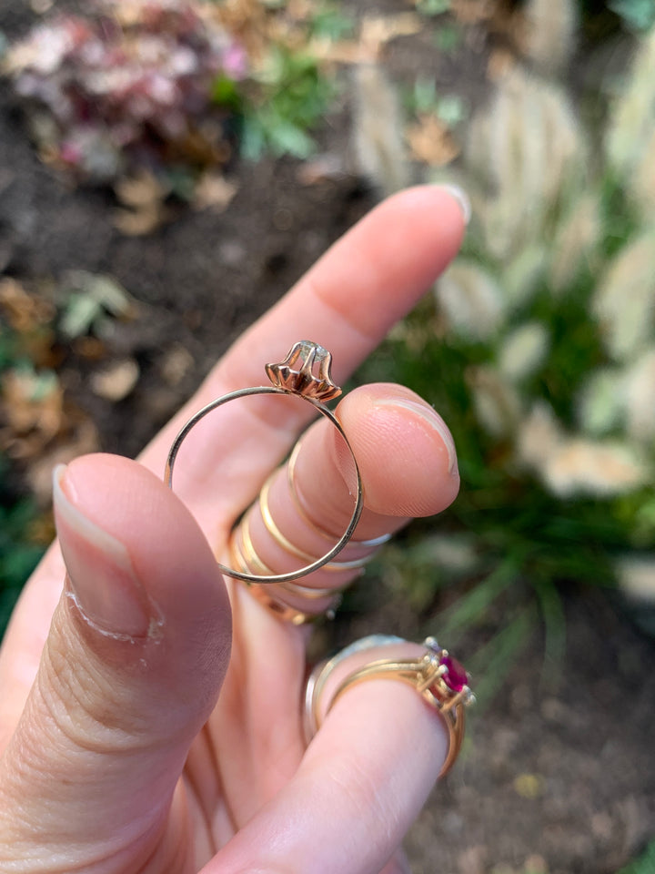 Edwardian Buttercup Diamond Ring in 14ct