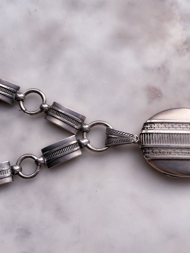 Gorgeous 21" Sterling Collar with Original Locket