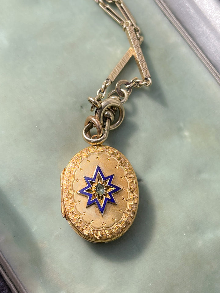 Starburst 18k Locket with Emerald Circa 1870
