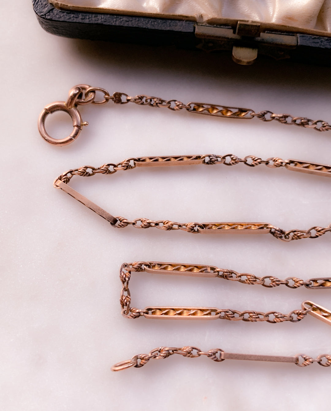 9k Stunning Edwardian Pink Gold Hallmarked Chain