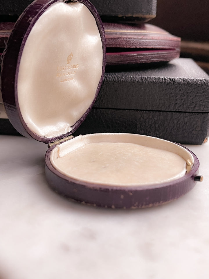 Early Victorian Round Leather Box