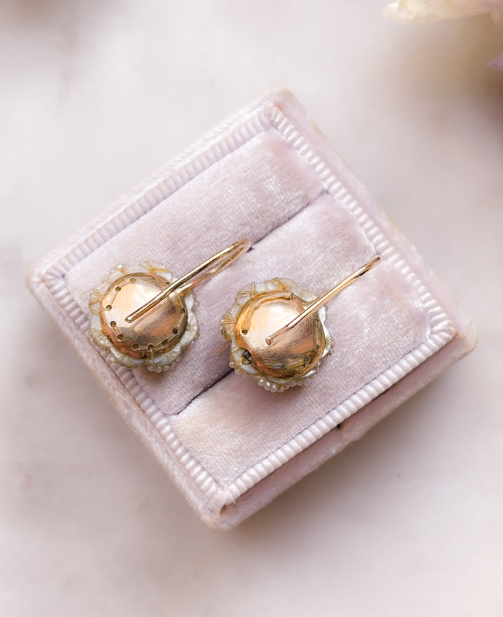 Early Victorian Paste and Pearl Earrings Circa 1840
