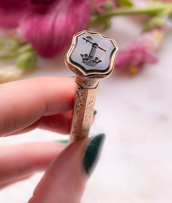 Beautiful Fully Functional 9k Gold Etched Victorian Pencil