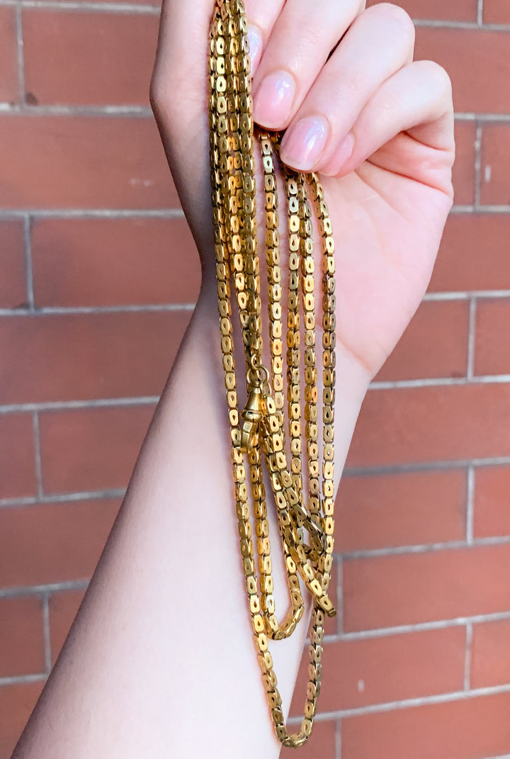 55" Pinchbeck Box Chain Circa 1840