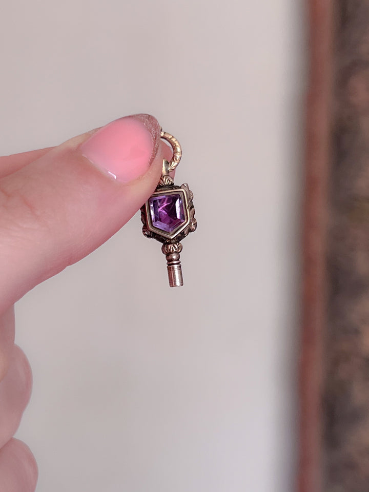 Early 19th C Amethyst and bloodstone Fob Circa 1830