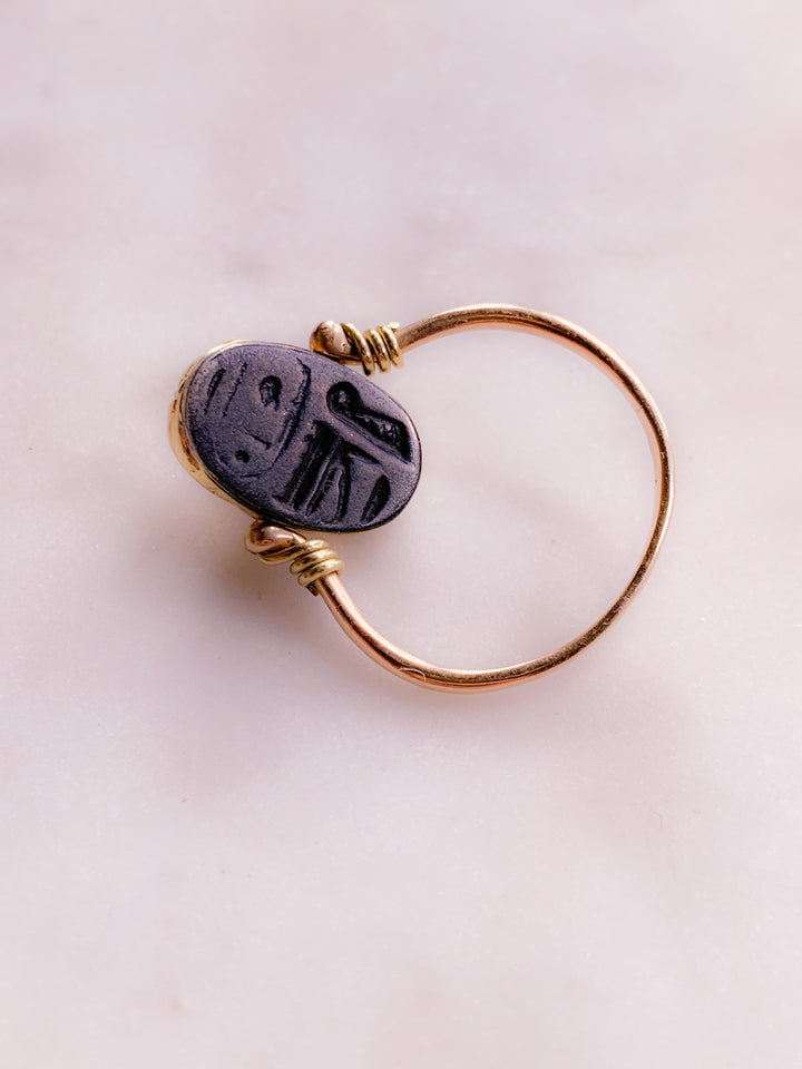 14k & Sterling Silver Scarab Flip Ring