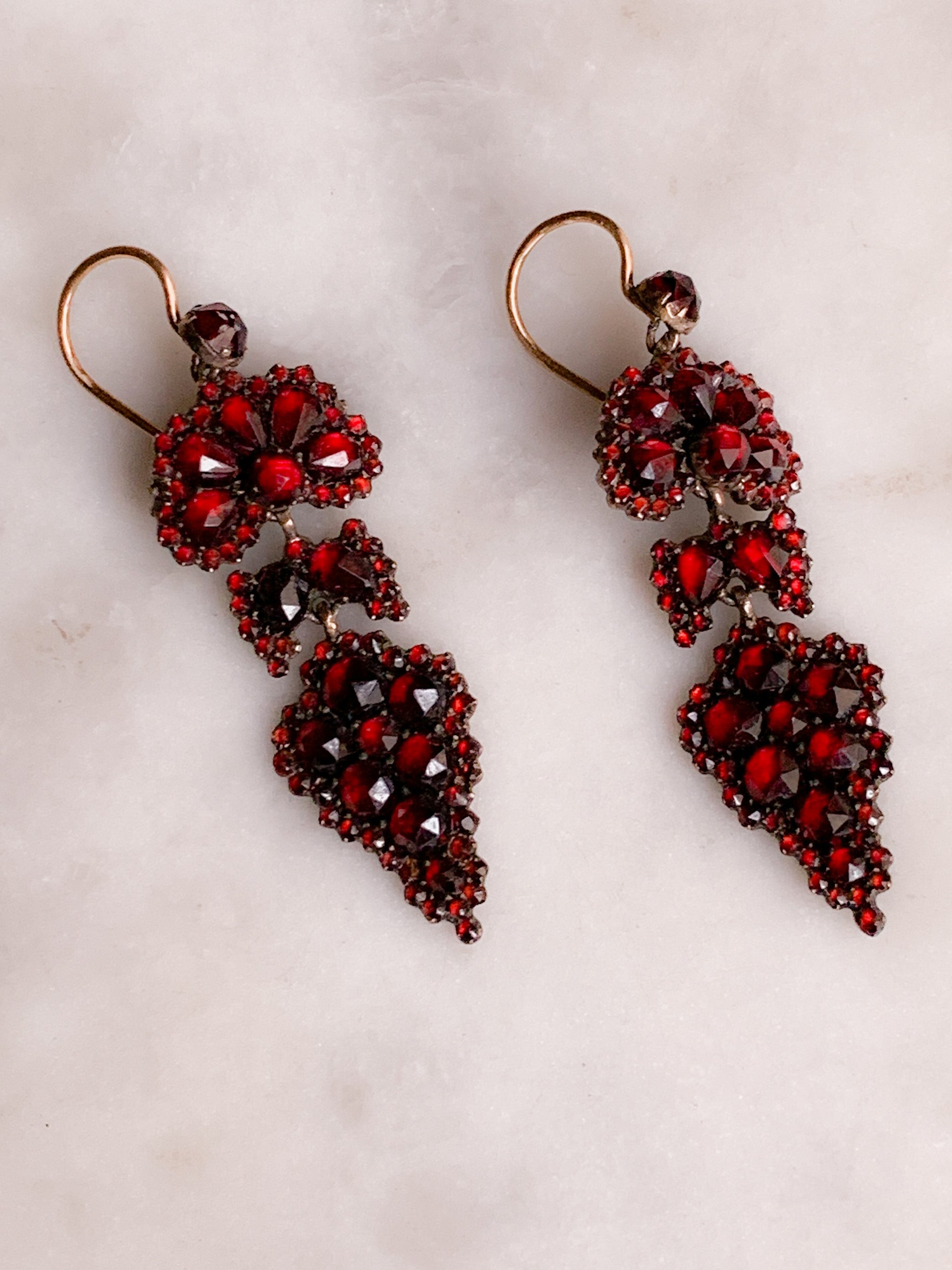 Outstanding Victorian Garnet Earrings