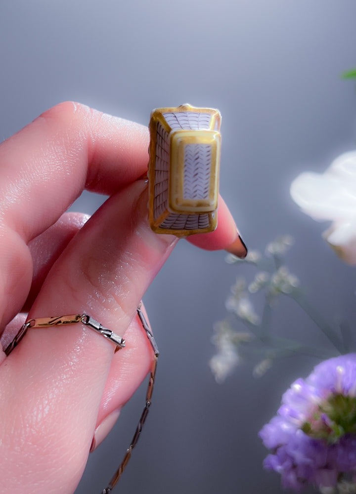 Outstanding 18th C Porcelain Perfume Bottle of Rose Filled Basket