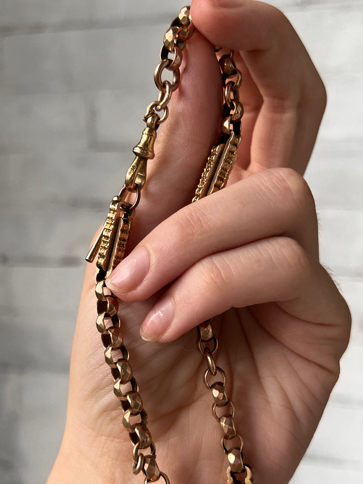 9k Train-Car Style Prince Albert Chain