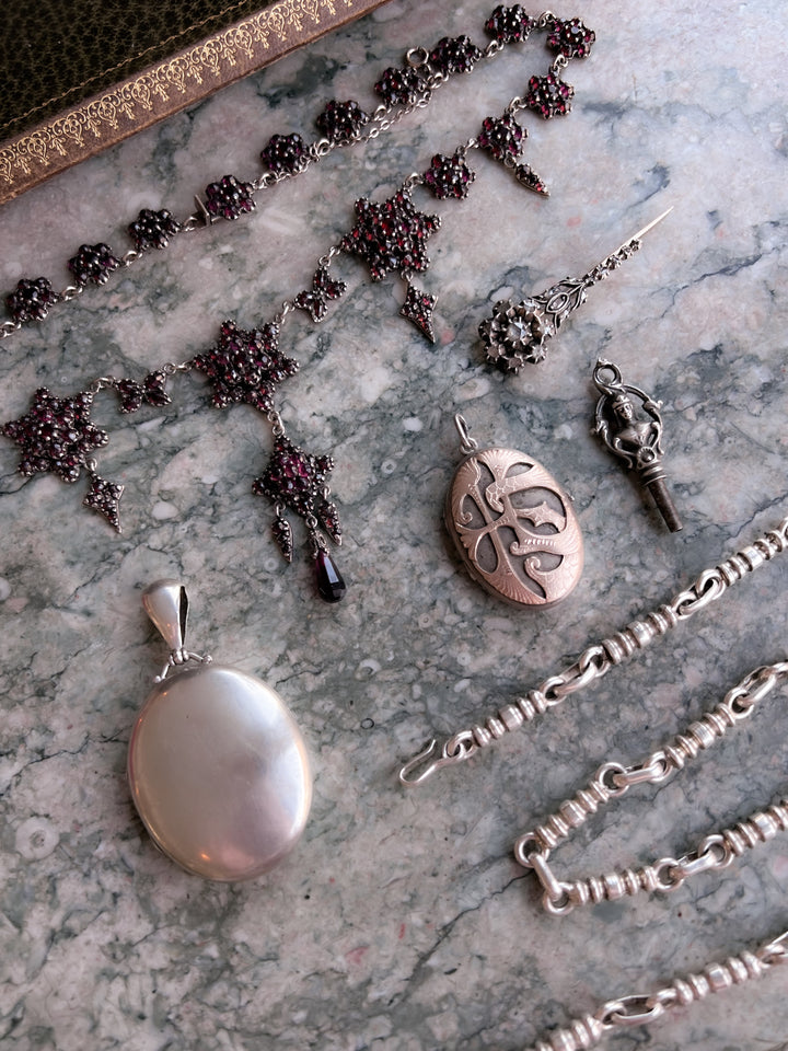 Rare Victorian Sterling Silver Barbell Chain