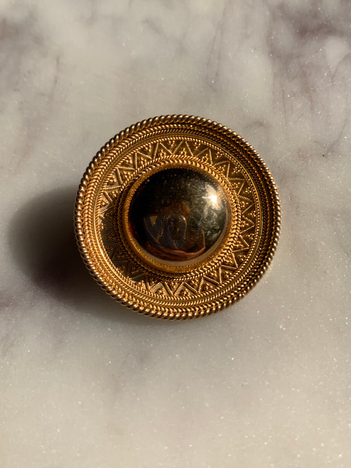 Etruscan Revival Brooch in 15k Attributed to Castellani   