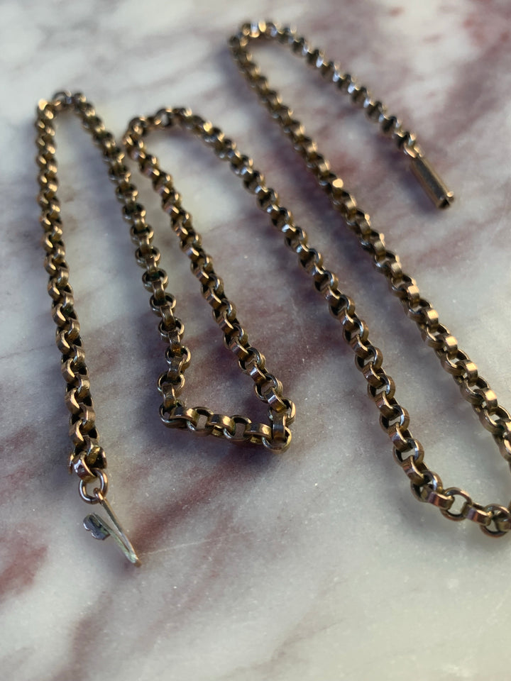 18” Edwardian 9k Gold English Chain with Thick Rollo Links