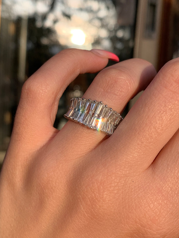 Spectacular Retro Diamond Tapered Baguette Band 3.20ctw