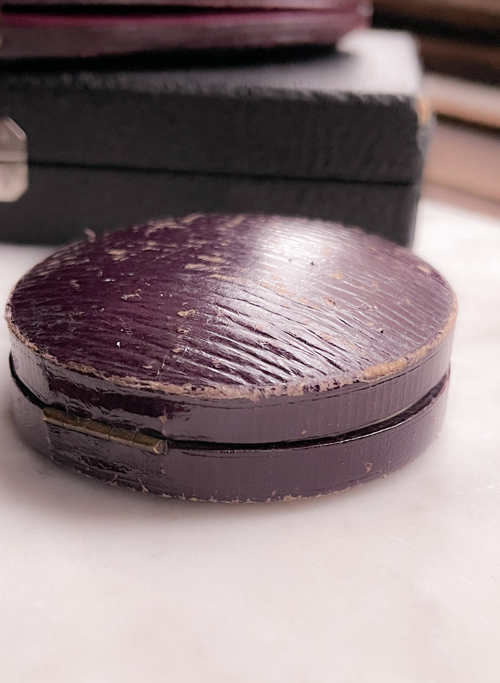 Early Victorian Round Leather Box