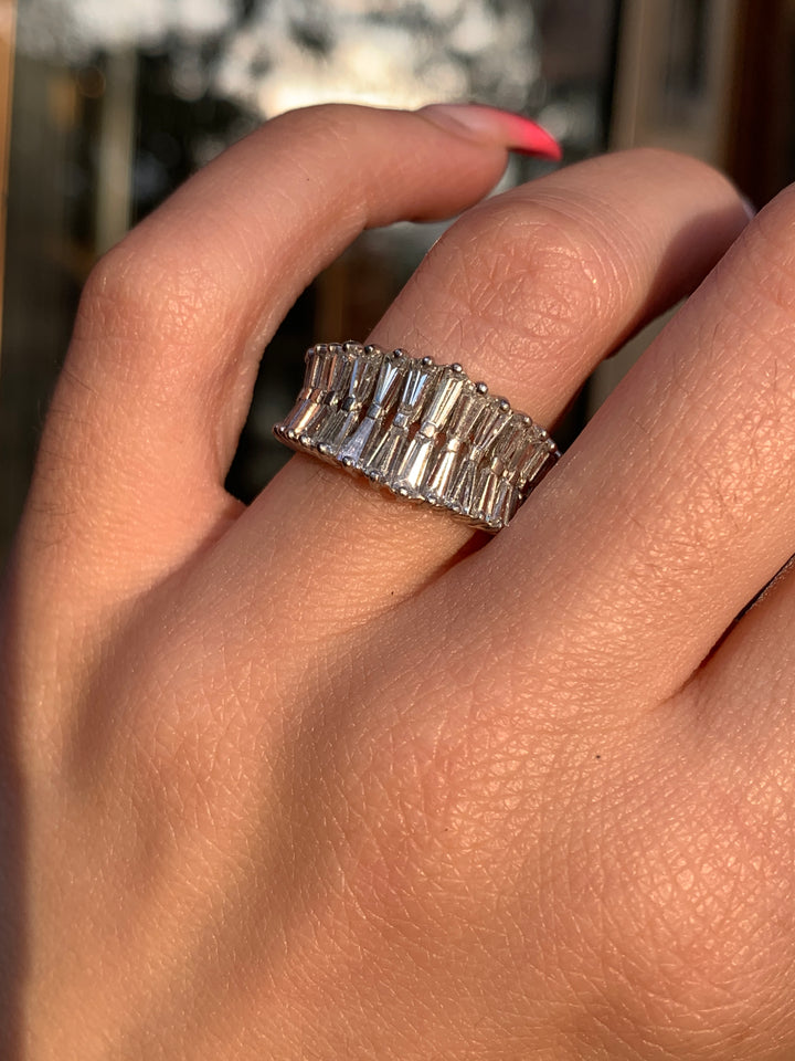 Spectacular Retro Diamond Tapered Baguette Band 3.20ctw
