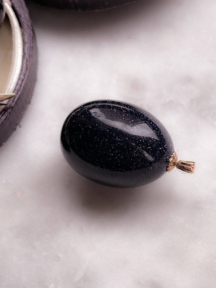 Midnight Stone Egg with 14k Top