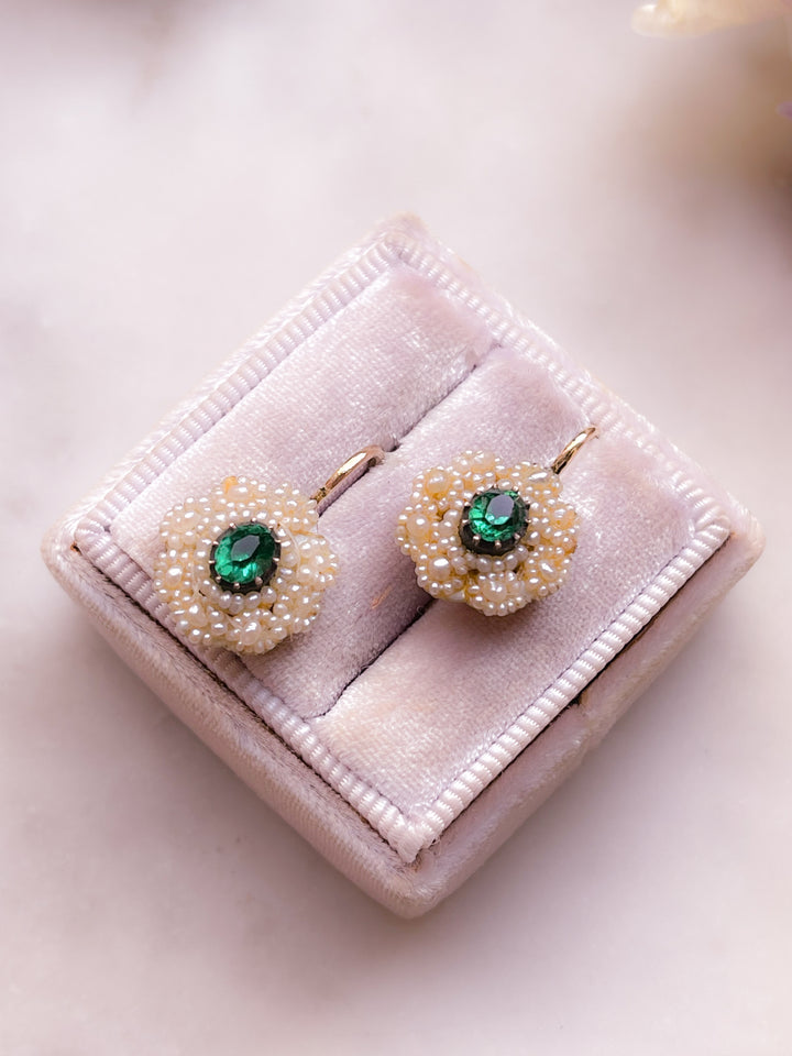 Early Victorian Paste and Pearl Earrings Circa 1840