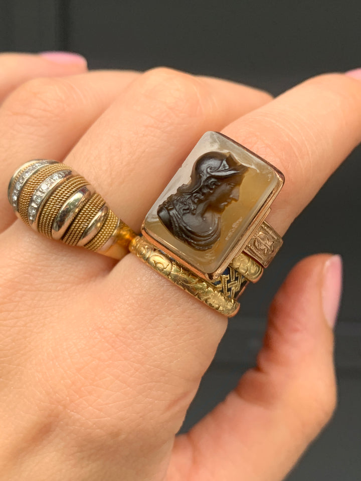 14ct American Carnelian Cameo Ring C 1890